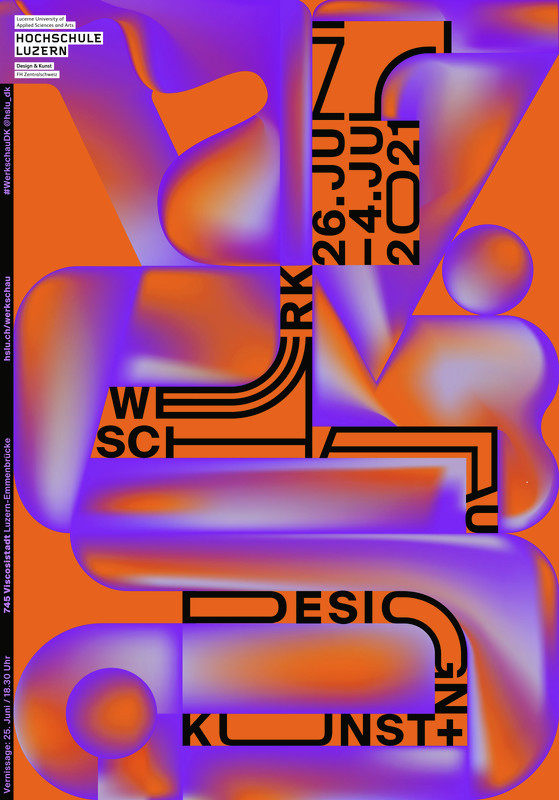 “Werkschau”, 2021, by Nicole Brugger, Switzerland - typo/graphic posters