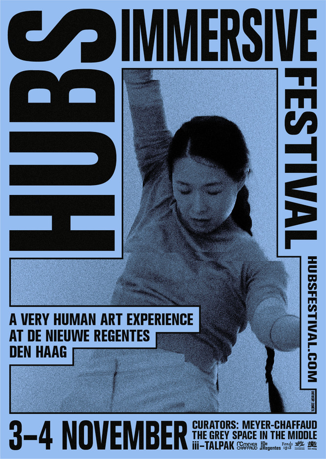 “hubs poster blue”, 2017, by vincent meertens, Netherlands typo/graphic posters